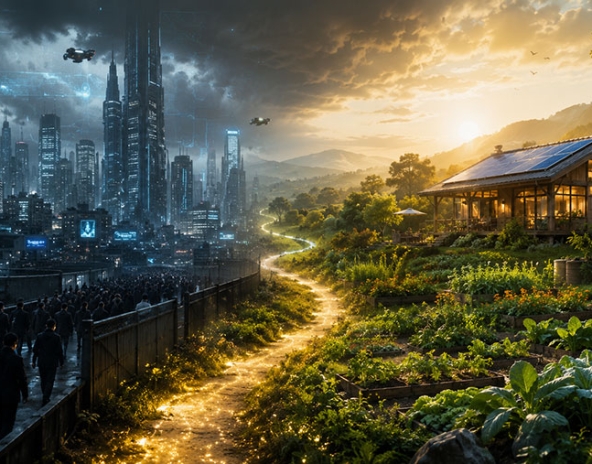 Homem saindo da cidade para a natureza - Segredos de como sair do sistema tradicional e focar na saúde off-grid