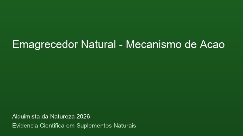 Emagrecedor Natural: Guia Definitivo com Base Cientifica 2026 Mecanismo de acao do Emagrecedor Natural: como funciona no corpo humano - infografico cientifico 2026