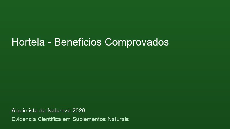 Hortela: Guia Definitivo com Base Cientifica 2026 Beneficios do Hortela: resultados clinicos comprovados em 2026