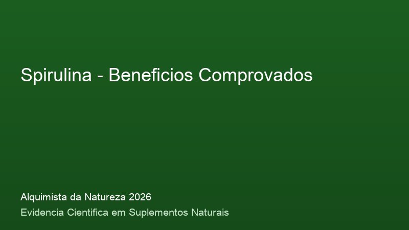 Spirulina: Guia Definitivo com Base Cientifica 2026 Beneficios do Spirulina: resultados clinicos comprovados em 2026