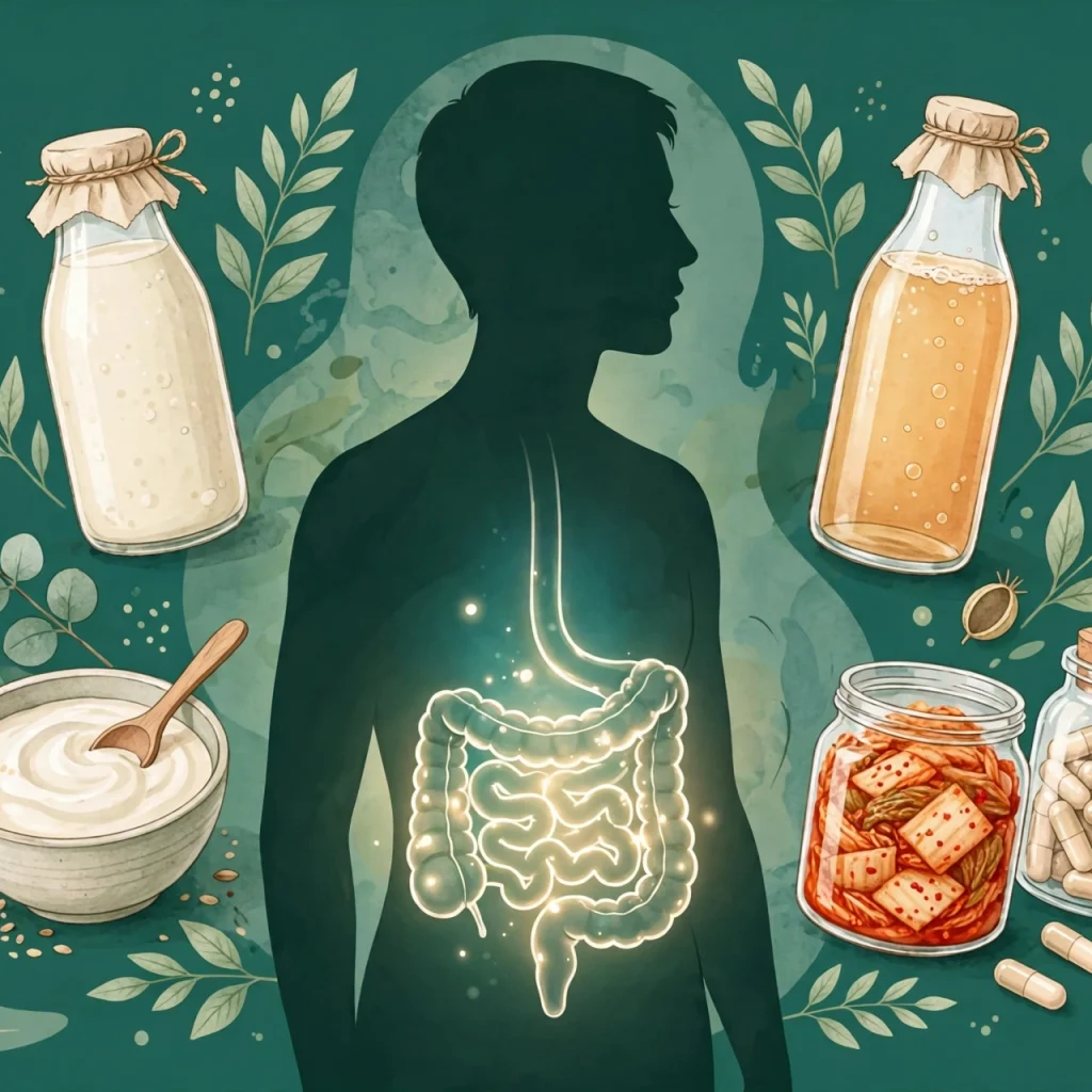 Guia de probióticos 2026: alimentos fermentados e cápsulas para a saúde intestinal